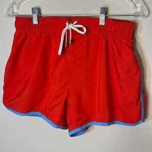 2(x)sit men’s swim trunks. Size Medium. Like new. Great red color with blue trim